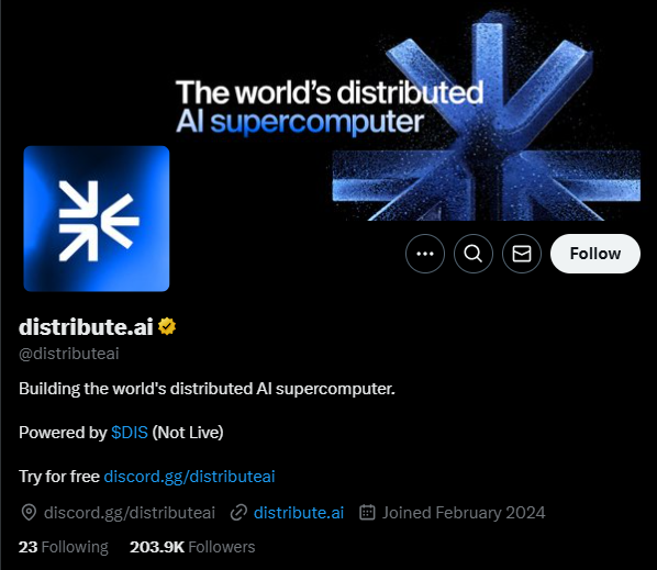 image-394 全球分布式计算机Depin挖积分项目DistributeAI,推特金标